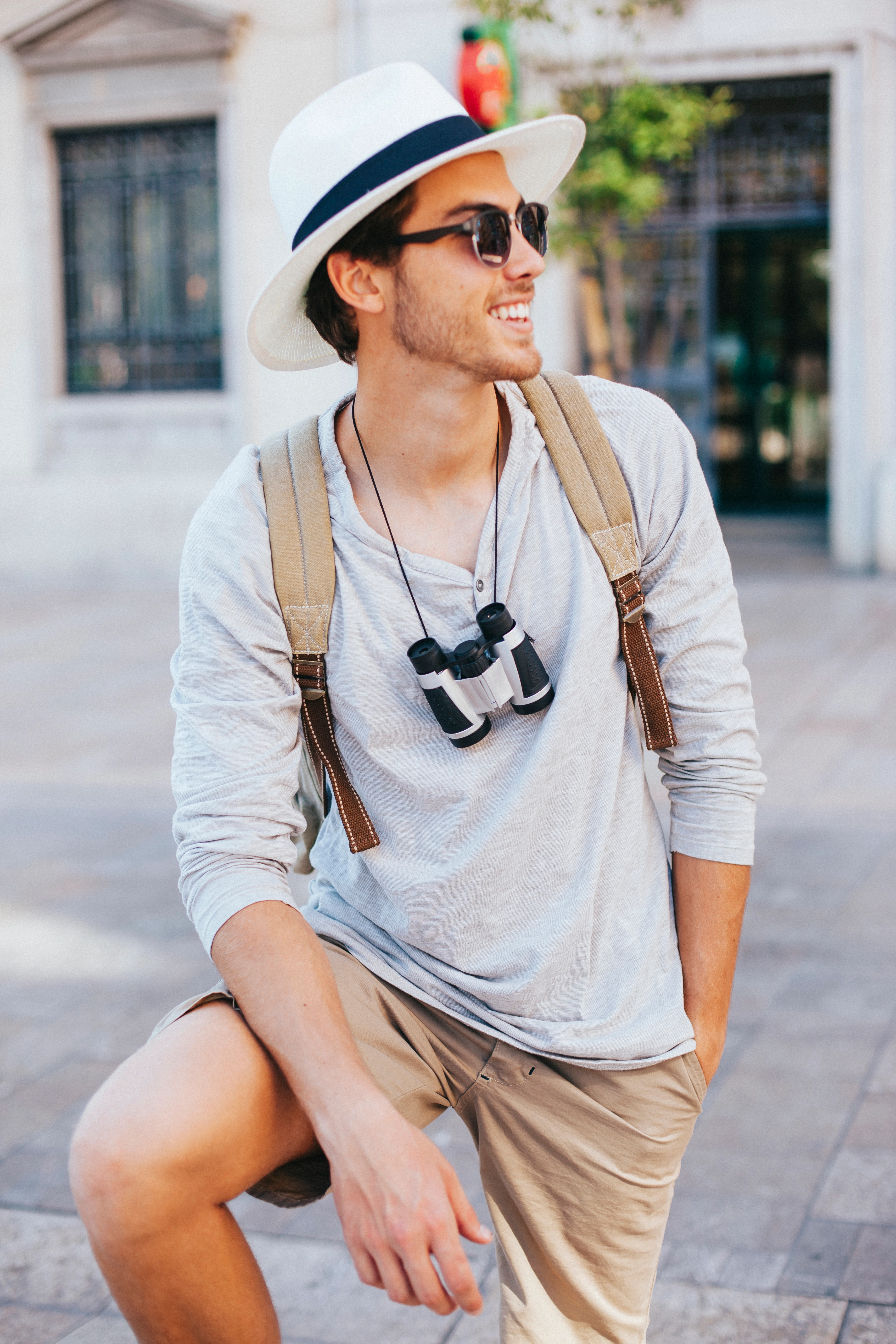 Monogram Short-Sleeved Cotton Crewneck